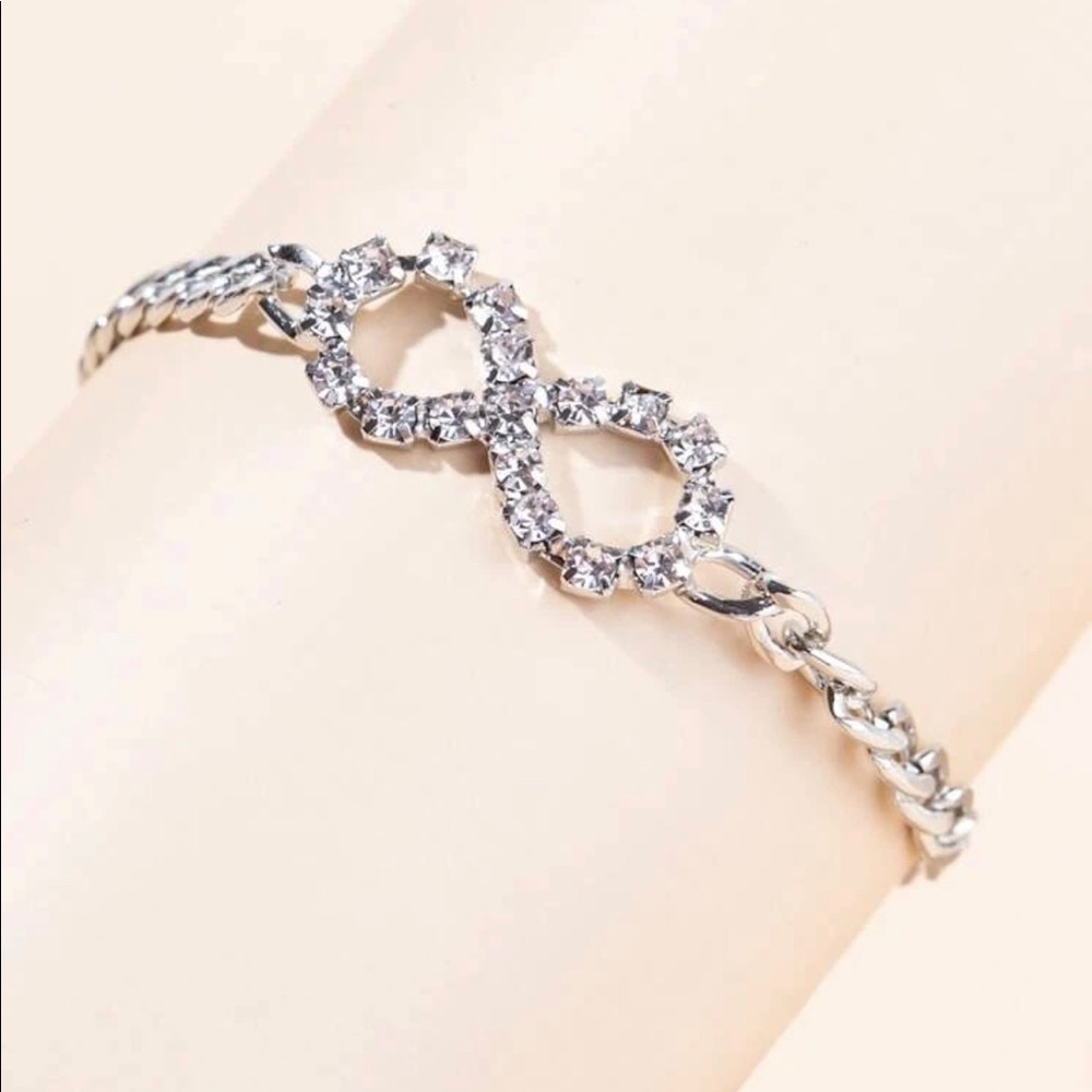 Infinity Rhinestone Silver Bracelet